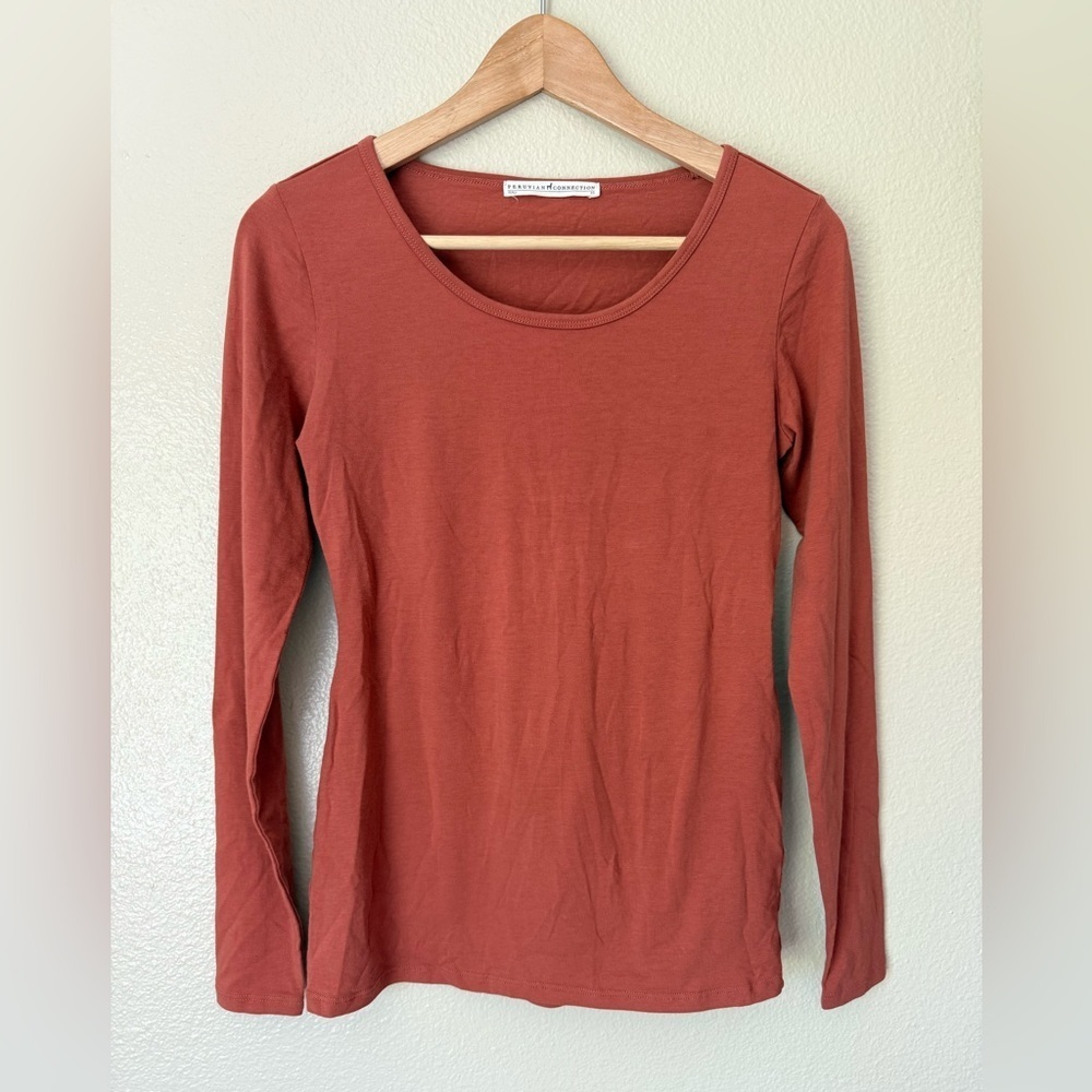 PERUVIAN CONNECTION Long Sleeve Cotton Tee